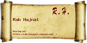 Rab Hajnal névjegykártya